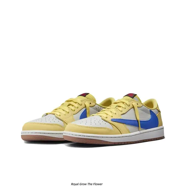 Soft Dual Shades Yellow White Leather Low Top Casual Skate Shoes Vivid Blue Side Accent Logo Retro Brown Gum Anti Slip Tread Outsole Unisex Street Daily Sneakers