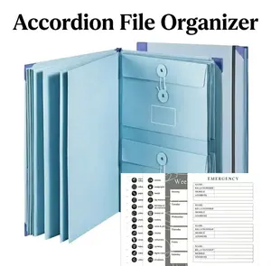 Accordion File Organizer Expanding Document Folder with Pockets, Portable Paper Organizer for School Office and Home Use Binder