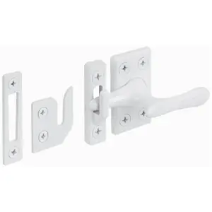 212 MAIN H3836 Die-Cast Metal Casing Window Sash Lock, Easy-Install Face/Mortise/Edge Lock, White Finish Security Accessory for Sailing Water Sports