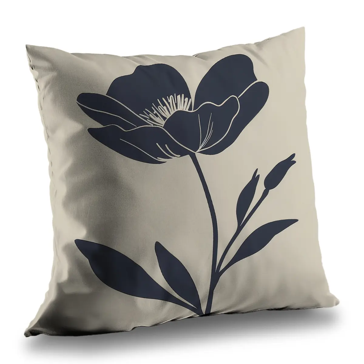 360 Stand 16x16 in Floral Print Modern Gray Poly Twill Throw Pillow Insert - Home Decor Cushion Insert for Living Spaces, Nature Motif, 16 X 16 In, Soft, Soft Cushion