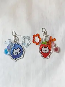 Strawberry and Blueberry Keychains, Cute Fruit Design, Perfect Gift for Friends & Family, Durable Material, Ideal for Everyday Use