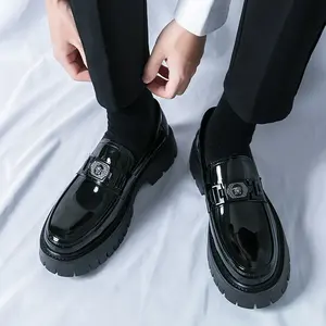 Men's Sum mer Fashionable Casual Tassel Decor Pu Leather Slip-on Shoes, Loafers, Simple Design Elegant Plain Round Toe Loafers, Business Style Temperament Flats for Daily Wear, Tassel Shoes, Gorgeous appearance,Spring Gift for Him Black Footwear tiktoksho