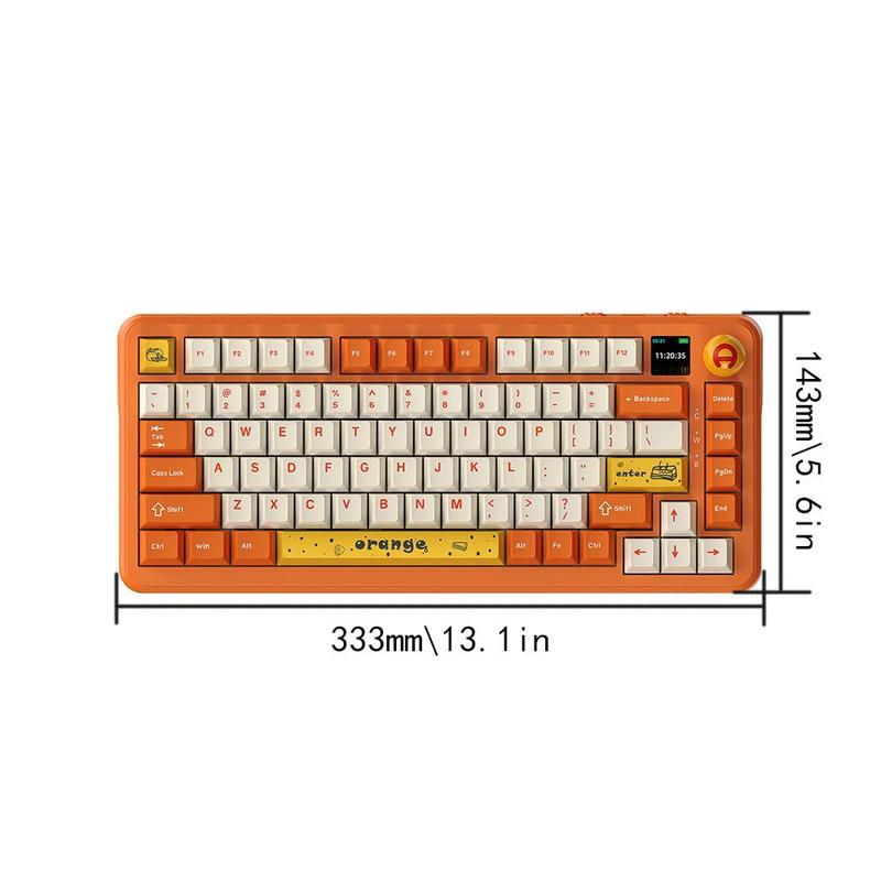 AJAZZ AK820MAX PLUS Mute switch wireless mechanical keyboard Bluetooth three-mode long battery life gaming office gaming color screen 8000mah
