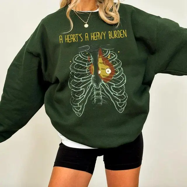 A heart's A Heavy Burden Shirt, Sophie Hatter Shirt, Miyazaki, Calcifer Sweatshirt, May All Your Bacon Burn, Ghibli Aesthetic Sweatshirt, Anime Crewneck, Howls Moving Castle Inspired Sweatshirt