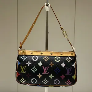 Pre-owned Louis Vuitton Leather Shoulder Bags Monogram Multicolor Pochette Accessories Black 13259200