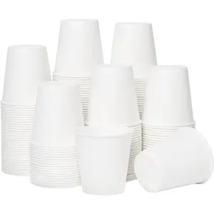 [100 Pack] 3 oz Bathroom Paper Cups, Disposable Paper Cups, Mouthwash Cups, Paper Coffee Cups, Ideal for Bathroom wreaths for