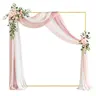 Wedding Arch Backdrop Stand Square 6.6FTx6.6FT Gold Metal Balloon Arch Stand Garden Arbor Backdrop Frame for Wedding Birthday Party Baby Shower Photo Booth Background Decoration
