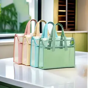 Clear Plastic Carrying Case Portable Transparent File Storage Bag Home Office Document Organizer