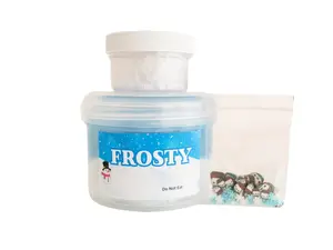 Frosty DIY Slime - Winter-Themed Layered Slime with Icee Bottom, Clear Iridescent Middle Layer & 1 Oz Bingsu Topper - Includes Charm Bag