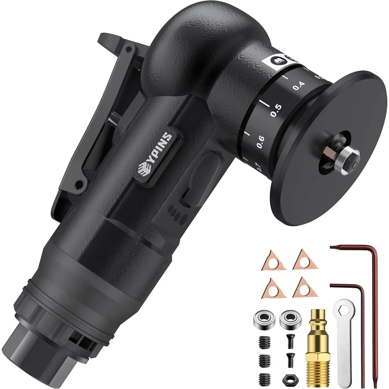 EYPINS Air Chamfer Tool,Pneumatic Chamfering Machine for Metal Round Corner,45 Degree Arc,30000 RPM,1/4" Air Deburring Trim Beveling Tool for Metal,St