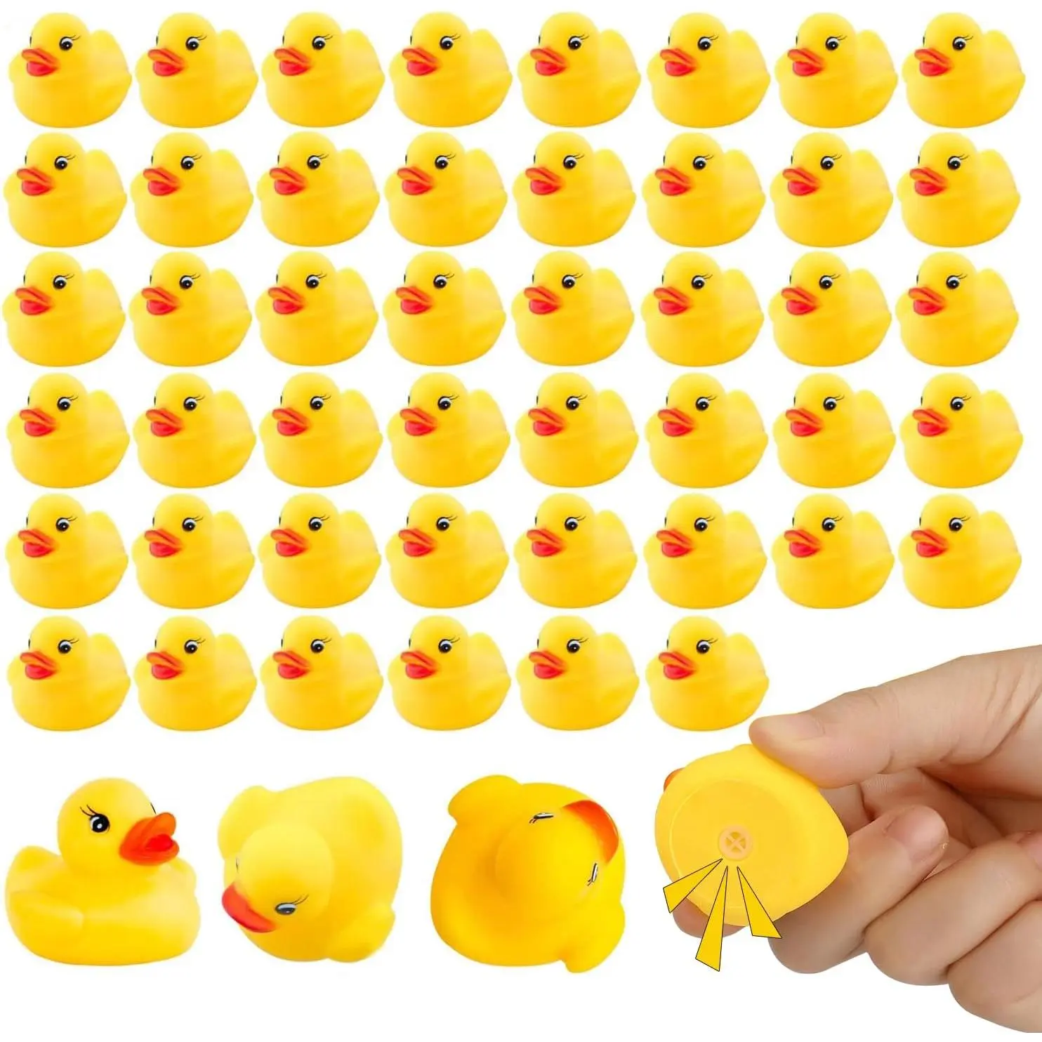50Pack Mini Rubber Ducks, Rubber Duck Bulk Float Duck Baby Bath Toy, Shower Birthday Party Favors Gift Classroom Summer Beach Pool Party Games