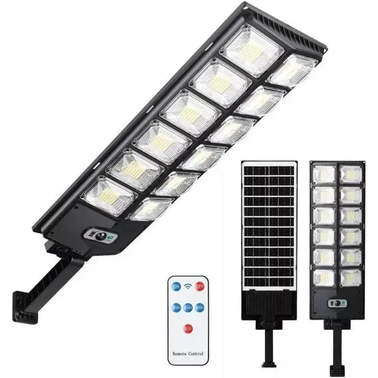 504 LED Solar Street Light, 12000LM 6500K Daylight White, Outdoor Waterproof Motion Sensor Light with Dusk to Dawn & Remote Control, for Yard, Garage, Pathway, Front Door