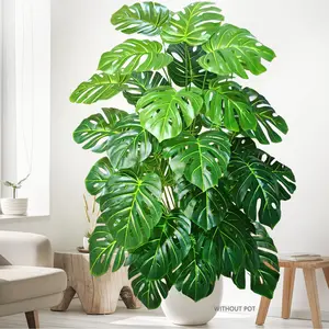 60-90-135cm/51.9inch Simulated Monstera deliciosa Plant, Faux Palm Tree, Dark Green Monstera Leaves, Suitable for Home Garden Room Office Decoration, Fake Indoor Plants