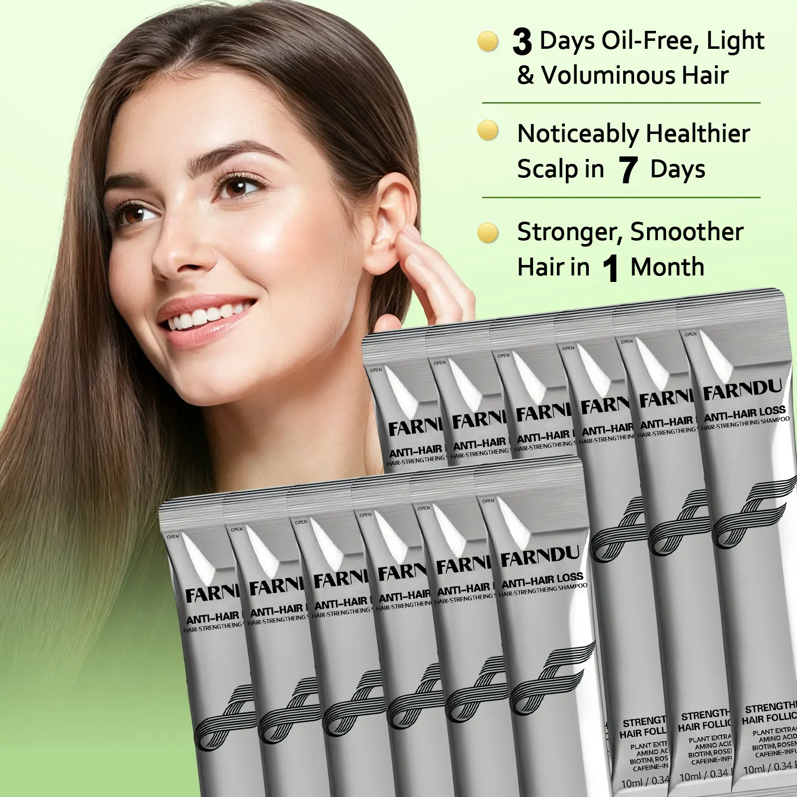 FARNDU Rosemary Amino Acids Biotin Shampoo Oil Control Anti Dandruff Haircare Help Hair Growth Amino Acid Hydrolyzed Protein Repair Reduce Hair Loss Scalp Cleanser Conditioner 60ML Gentle Smoother