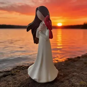 Angel Girl Bishop Bird Ornament, Gentle Healing Art Decor, Symbolizing Nostalgia, Protection, Reunion, Sculpture for Display