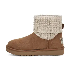 UGG Classic Solene Mini Suede Insulated Short Snow Boots for Women Chestnut Brown Fur Boots Cowboy Cowgirl Walking Shoes Footwear