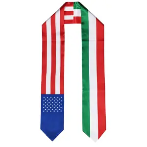 Mexico Flag Graduation Stole, Sash, Mexican American, Scarf, Gift, Students, High Quality, High School, College, Scarves, Adults, Men and Women, Satin