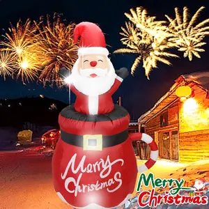 6 FT Christmas Inflatable Santa in Hot Cocoa Mug Decoration, Lighted Blow Up Santa Claus in Cup, Outdoor Yard Decor for Holiday Party, Lawn, Garden
