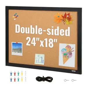 VEVOR Cork Board, 36x24 inches Bulletin Board with MDF Sticker Frame, Vision Board Includes 10 Pushpins, for Display and Decoration in Office Home and SchoolVEVOR Super Brand Day