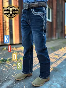 Ace Ninos / Kyds Western Cowboy Jeans Straight Fit Boot Cut / Pantalon Vaquero para Nino corte Bota