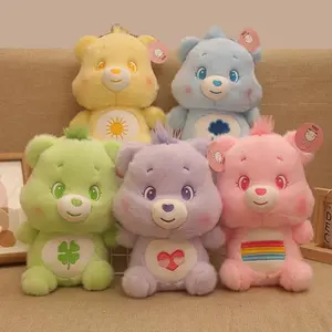 Anime Cartoon Care Bears Plush Toy Creative New Rainbow Bear Plush Doll Backpack Keychain Pendant Accessories Ornament Gifts