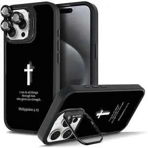 Bible Verse Faith Cross Pattern Phone Case For iphone 16 15 14 13 12 PRO PLUS MAX Gift Ideas Anti-drop Cellphone Protective Shell With Ring Stand Magsafe Tough Shockproof Mobile Phone Cover