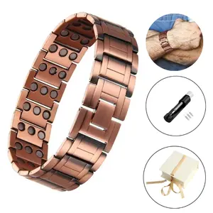 Vintage Copper Magnet Health Bracelet Fashionable And Personalized Men's Bracelet Trendy And Versatile Accessories Bracelet DIY Set Halloween Stainless Steel Kit Bracelet Handmade Necklace Bracelet Charms Pack Italian Charm