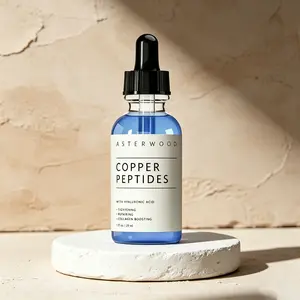 Copper Peptide GHK-Cu Facial Serum, Hyaluronic Acid Blend Supports Tightening, Collagen Renewal and Deep Hydration