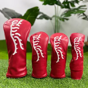 Factory Direct Golf Club Protective Cover, PU Waterproof Material, Striped Tiger Embroidery Pattern for #1 Golf Club, Essential Golf Accessories
