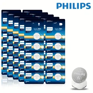 PHILIPS 5/20/50pcs CR2016 Coin Cell, 3V Lithium Battery, Long-Lasting And Durable Low-Consumption, Suitable For Car Keys, Watches, Electronic Scales, Small Electronic Devices, Smart Home User Must Have