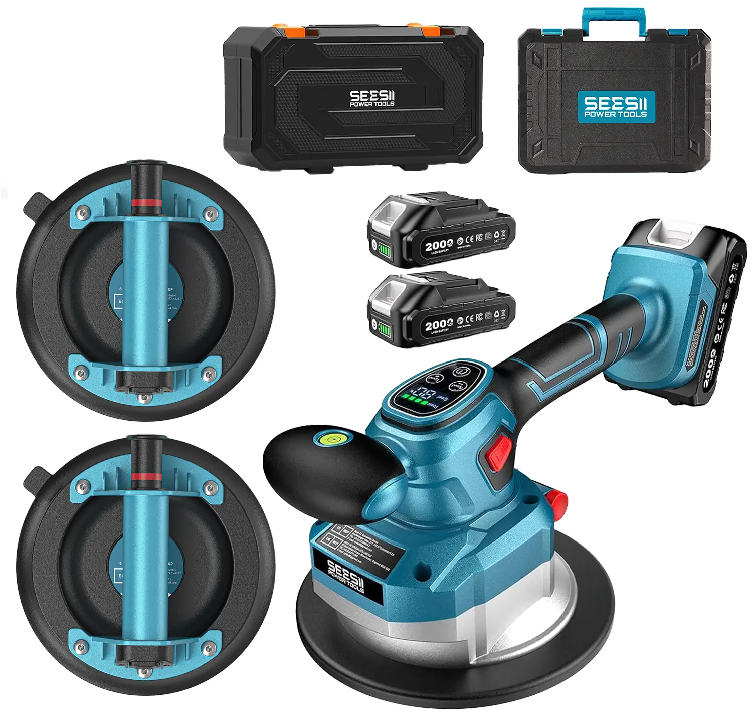 SEESII Tile Vibration Tool with Suction Cup Kit for Lifting & Laying Tiles