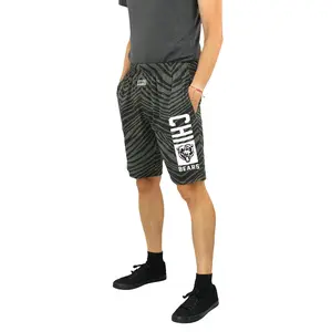 Zubaz NFL Adult Unisex Z88 Black Tonal Shorts, Chicago Bears