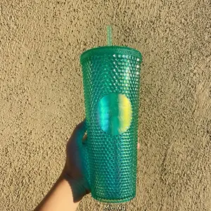 Starbucks Thailand Green Bling Studded Venti Cup - BNWT, Green Bottle with Studded Design, Ideal for Beverages - Drinkware