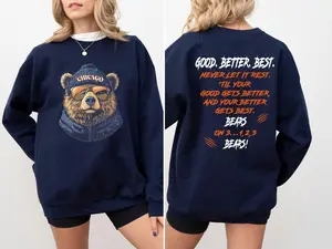 Chicago Football Cute Mascot Good Better Best 2 Side Sweatshirt, Sports Retro Hoodie, Game Day Sweatshirt