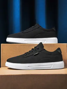 Men's Canvas Low Top Casual Trendy Walking Shoes, Vintage Flat Sole Sneakers, Fashionable Versatile Athletic Sports Shoes, Sizes 39-47