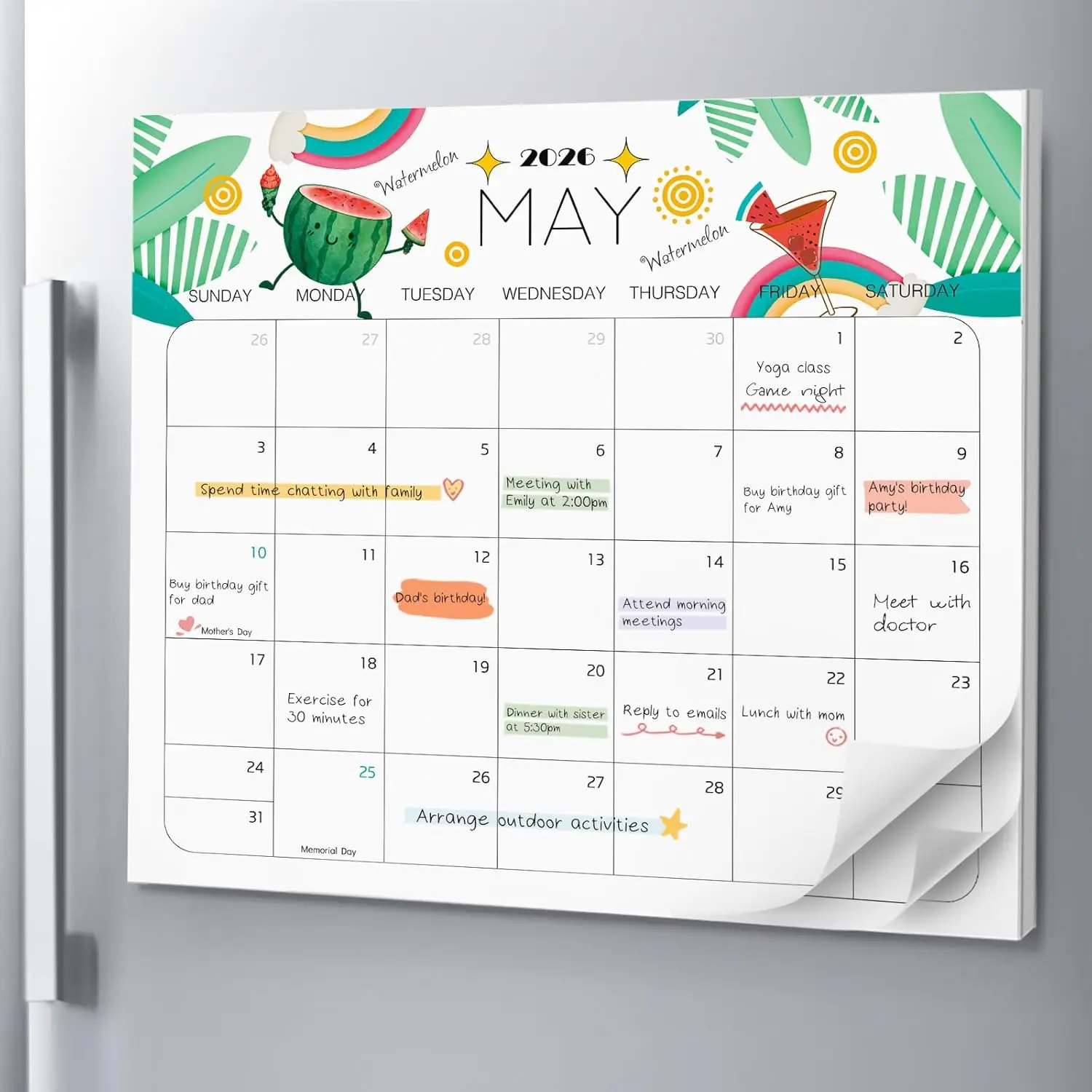 Delightful Magnetic Fridge Calendar 2026-2027 magnetic calendar for refrigerator - Monthly Calendars for Easy Organizing