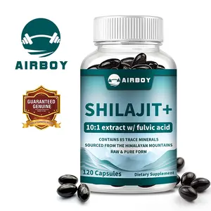 Airboy - Shilajit Supplement 10000 mg Maximum Potency Organic Capsules 60/120 Capsules Boost Energy and Immunity 10:1 Extraction - Premium Ingredients