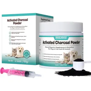 Activated Charcoal for Dogs, Cats and All Pets, Supports Poisoning Relief, Digestive Health, Gas & Liver Support, Non-GMO, Gluten Free Powder, 3.53oz