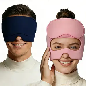 Migraine Relief Cap with Built-in Eye Mask, 360° Cooling & Compression Headache Hat for Hot & Cold Therapy, Gel Ice Head Wrap for Tension, Stress, Sinus & Hangover