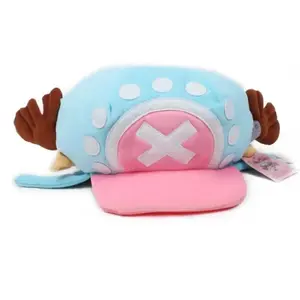 Anime Tony Tony Chopper Plush Hat Kawaii Cute Boy Girl Cosplay Blue Pink Soft Warm Hat Cartoon Chopper Accessories Props 17CM