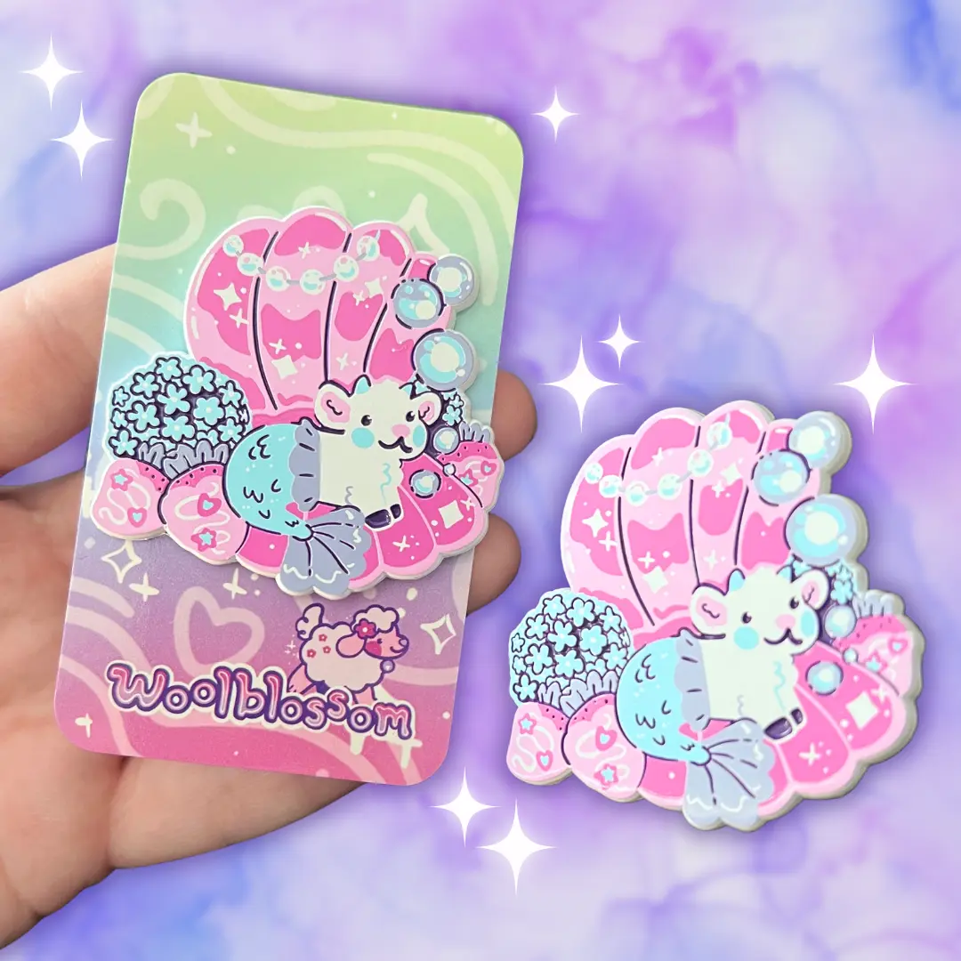 Mer-goat Seashell ~ Enamel Pin