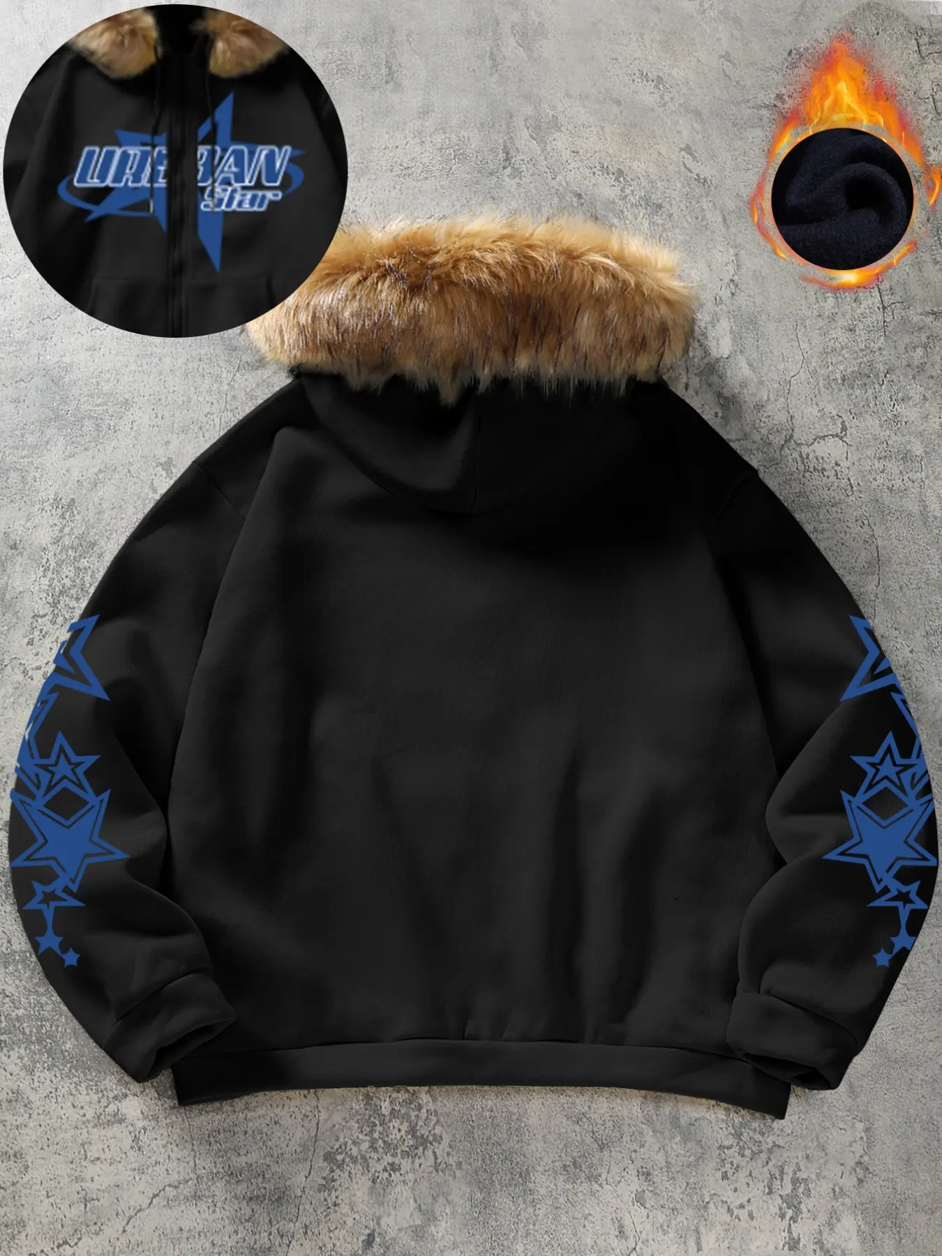 Y2K Cybercore Star Graphic Full Zip Hoodie - Unisex American