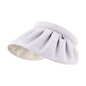 Beneunder 【Adjustable Straps】Wide Brim Roll-up Sun Hat Sun Visor  Purple