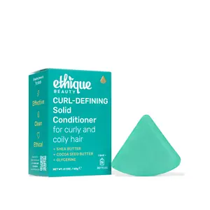 Ethique Curl-Defining Conditioner Bar - For Curly Hair - Contains Shea Butter, Cocoa Seed Butter, Glycerine