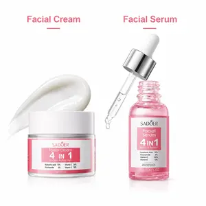 SADOER 4-in-1 Face Care Kit, Hydrating Serum & Moisturizer, Deeply Moisturizes Dry Skin, All-Day Soft & Nourished Feel Cream Facial Lightweight Moisture Moisturizing
