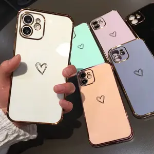Heart Design Phone Case for iPhone 13-17promax  - Multiple Colors Available - Protective Cover with Trim