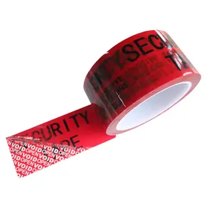1 Roll Total-Transfer Security Tamper Evident Tape (1 inch x 55 Yards x 2 Mil, Red, Warranty Void if Removed)