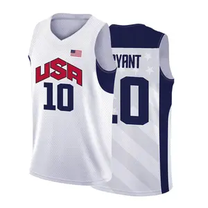USA #10 White Basketball Jersey, Breathable V-Neck Sleeveless Sports Top, Casual Sports Shirt - All Over Print Shirt
