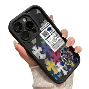 Retro Punk Cross Collage Phone Case for iPhone 17 AIR 17 PRO 16 PRO 15  PRO MAX  14 PLUS 13 PRO 12 11 PRO XS MAX X XR Plus Shockproof Protective Cover Full Protection Anti-Drop Cellphone Rainbow