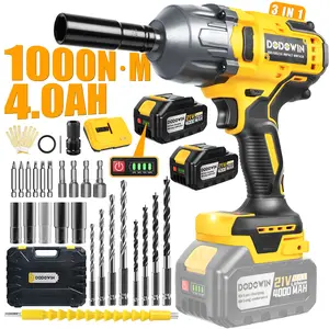 DODOWIN Impact Wrench 738 Ft-lbs(1000N.m), 1/2 High Torque Impact Gun with 21V 2x4.0Ah Battery, Electric Impact Driver, 2900IPM, 5 Socket, Cordless Impact Wrench for Home Car/Mower/Pickup/Truck RV